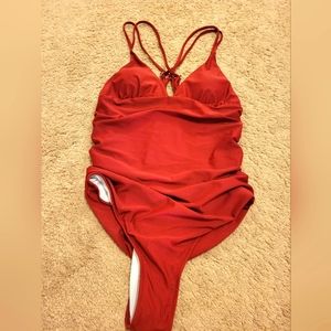 NWT Beachsissi one piece red maroon bathing suit